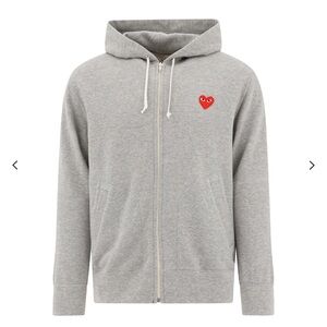 Comme des Garçons Play Heart Logo Patch Zipped Hoodie